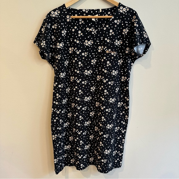Barbour Harewood Knit Short Sleeve Dress in Navy Floral Print Size 12 - Picture 2 of 7